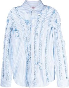 Martine Rose Overhemd met gingham print Blauw
