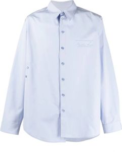 Martine Rose Overhemd met knoopdetail Blauw