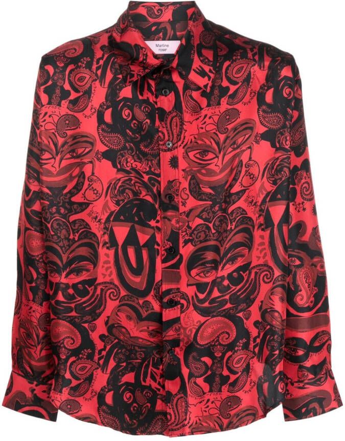 Martine Rose Overhemd met paisley-print Rood