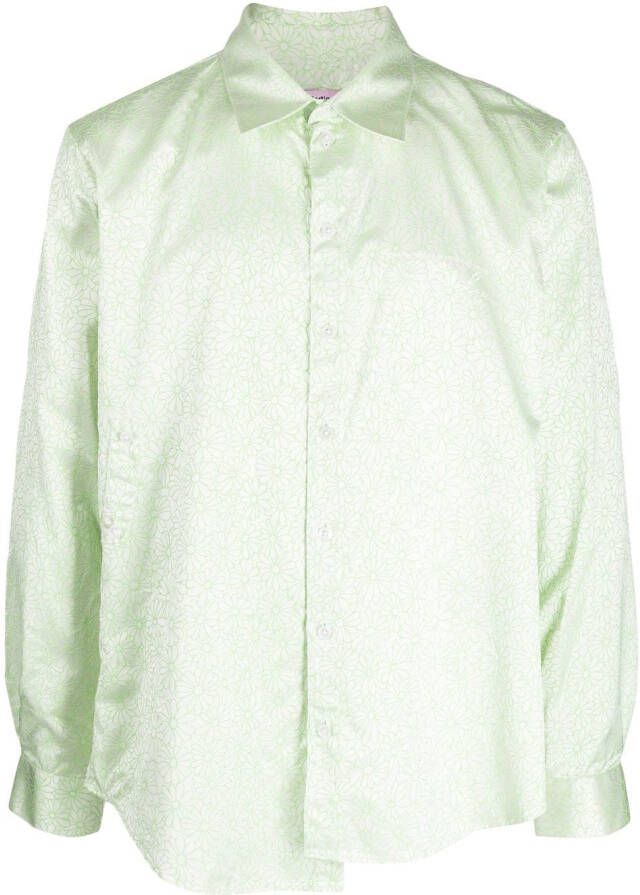 Martine Rose Shirt met bloe print Groen