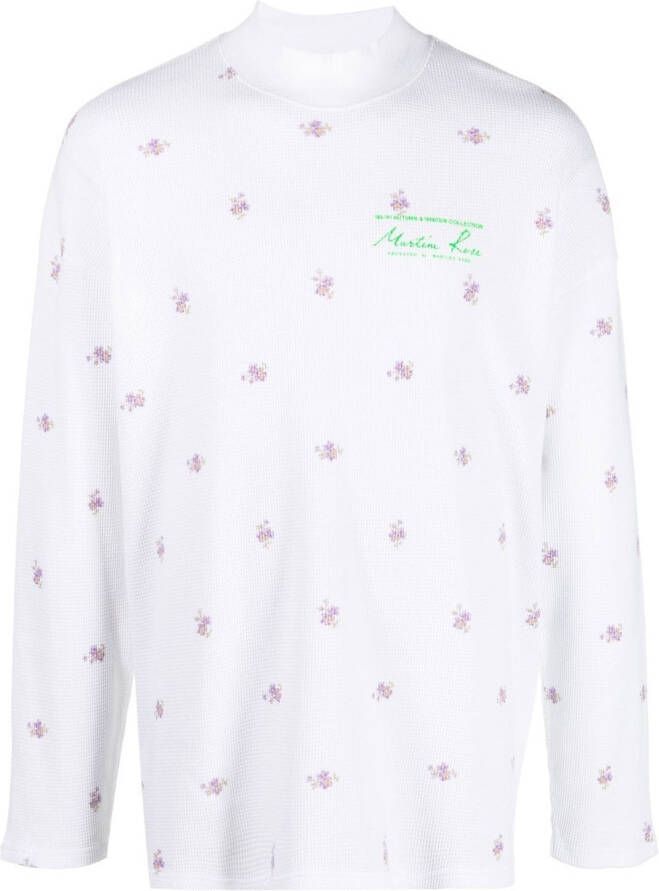 Martine Rose Sweater met bloe print Wit