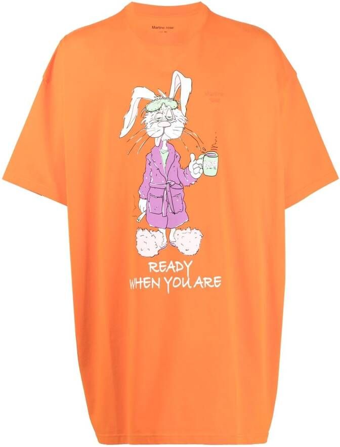 Martine Rose T-shirt met grafische print Oranje