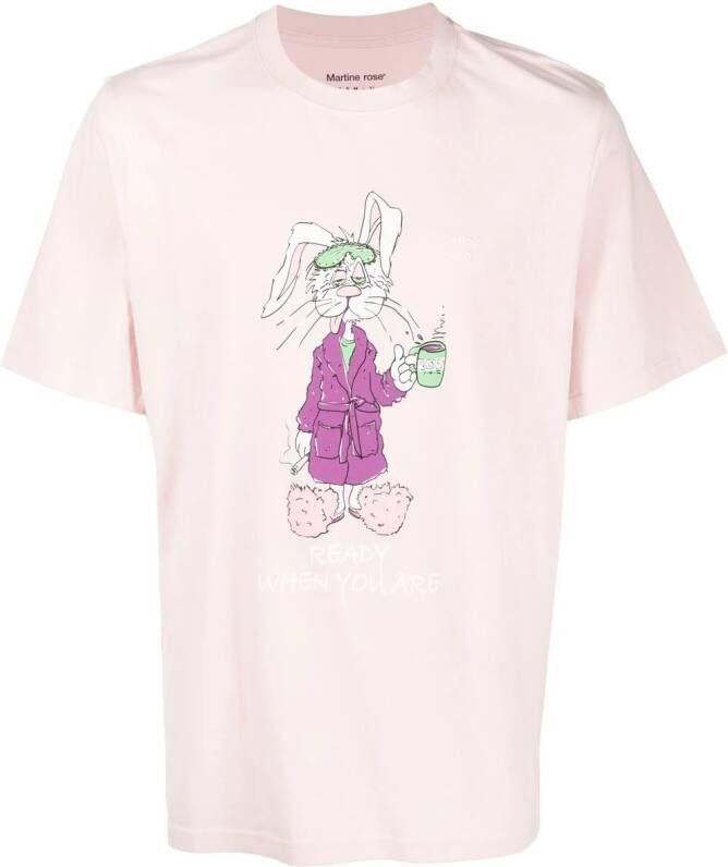 Martine Rose T-shirt met grafische print Roze