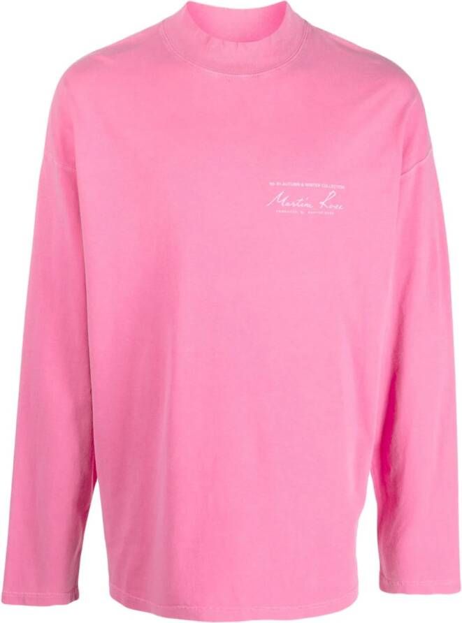 Martine Rose T-shirt met logoprint Roze