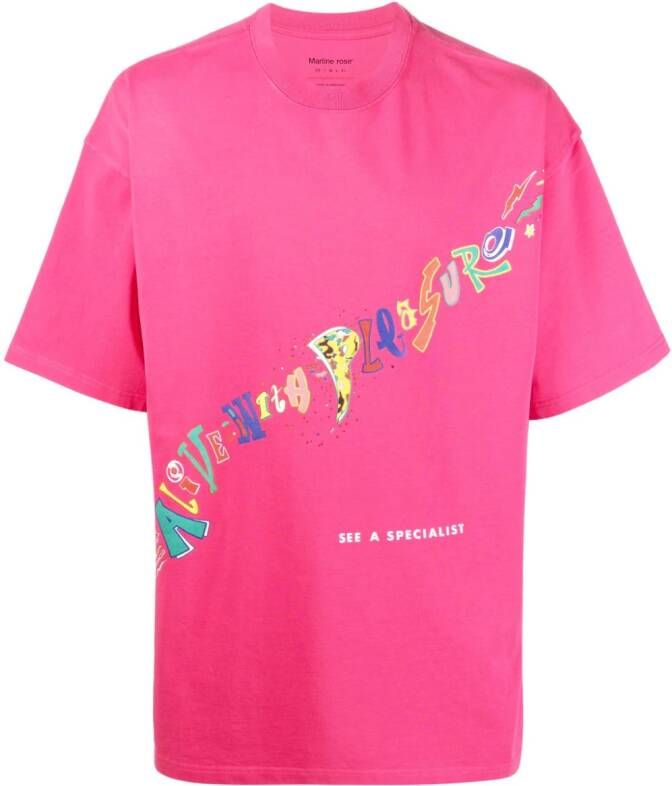 Martine Rose T-shirt met tekst Roze