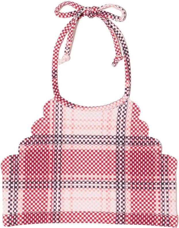 Marysia Kids Geruite bikinitop Roze