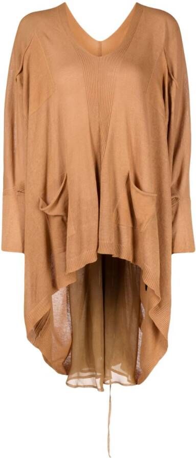 Masnada Blouse met V-hals Bruin
