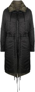 Masnada zip-up padded parka coat Zwart