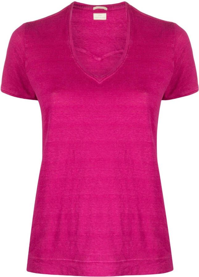 Massimo Alba Linnen T-shirt Roze