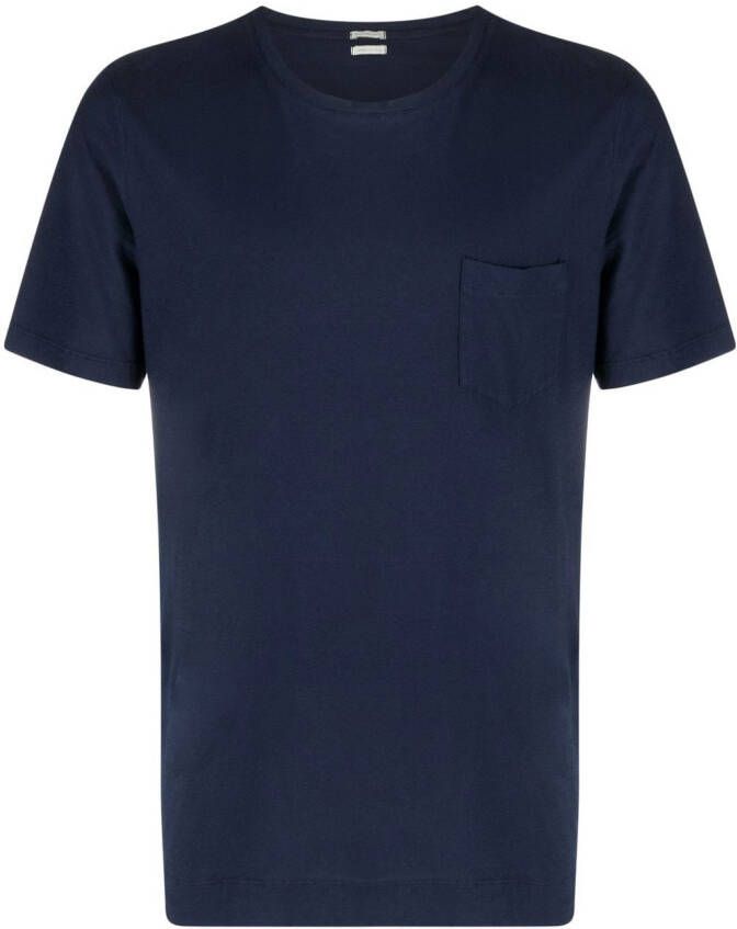 Massimo Alba T-shirt met borstzak Blauw