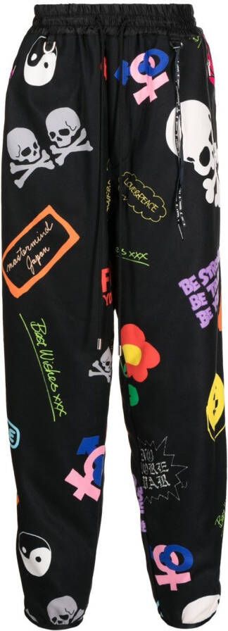 Mastermind Japan Trainingsbroek met grafische print Zwart