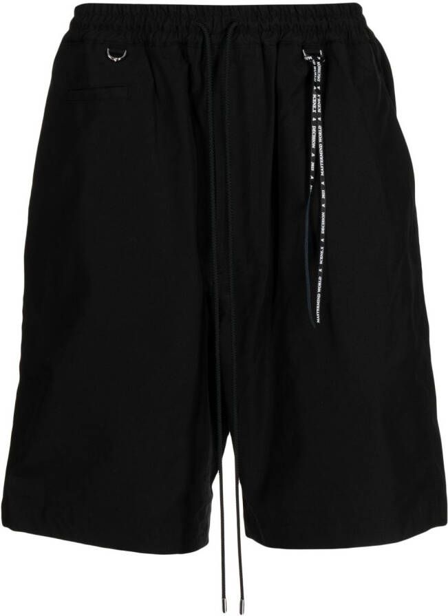 Mastermind World Bermuda shorts met geborduurd logo Zwart