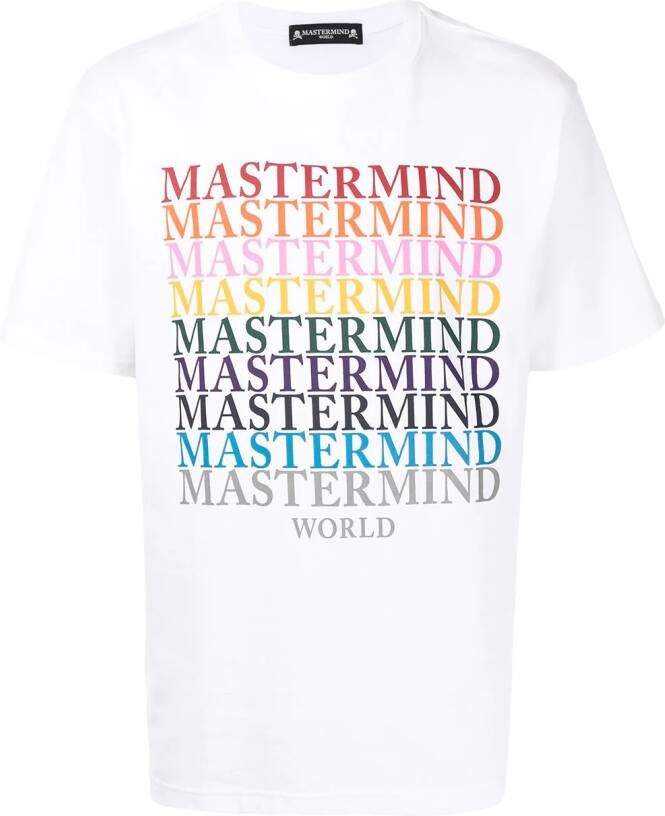 Mastermind World T-shirt met doodskopprint Wit