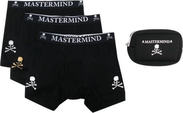 Mastermind World Drie boxershorts met logoband Zwart