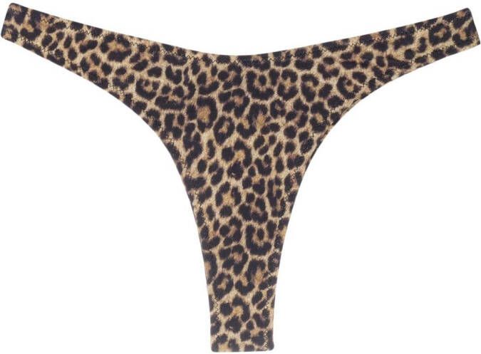 Matinèe Bikinislip met luipaardprint Bruin