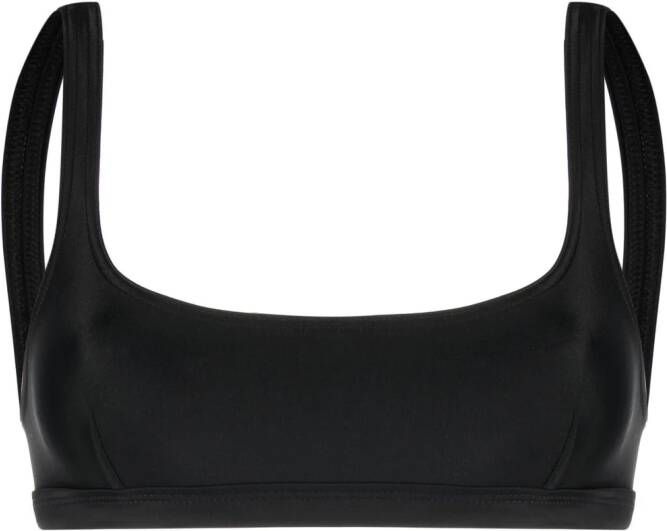 Matteau Bikinitop met diepe ronde hals Zwart