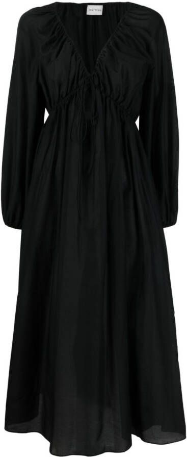 Matteau Midi-jurk met V-hals Zwart