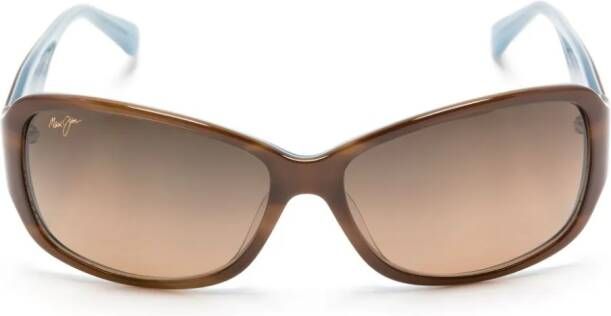 Maui Jim Nalani zonnebril met rechthoekig montuur Bruin