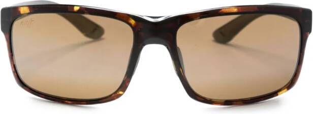 Maui Jim Pokowai zonnebril met rechthoekig montuur Bruin