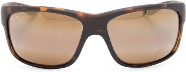 Maui Jim Zonnebril met rechthoekig montuur Bruin