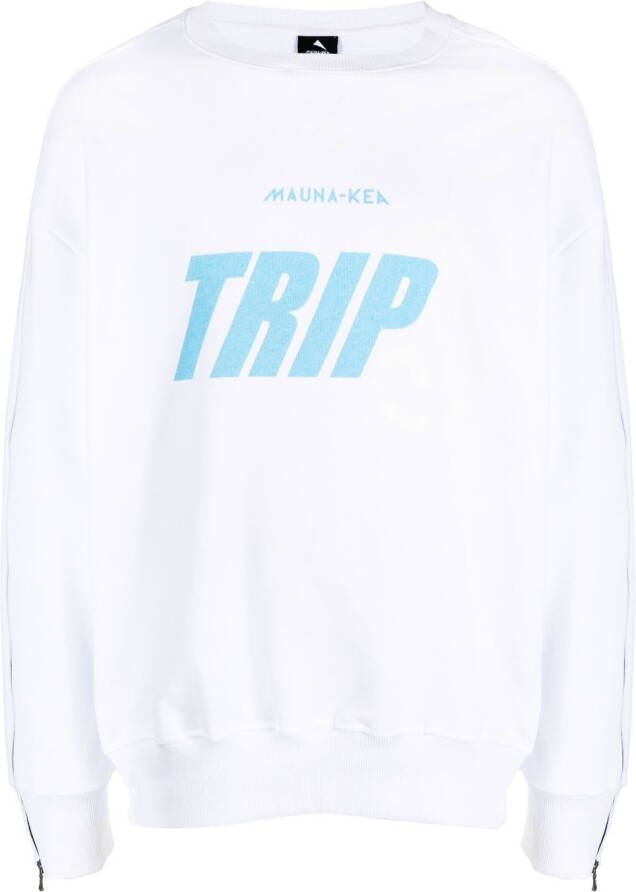 Mauna Kea x Triple J sweater met logoprint Wit