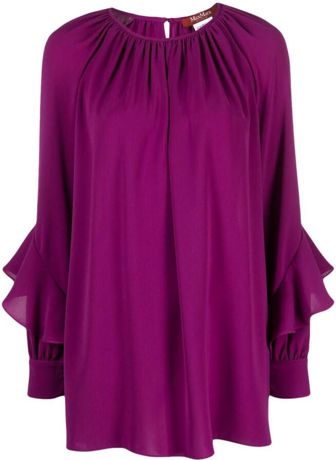 Max Mara Blouse met ruches Roze