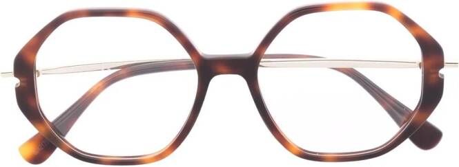 Max Mara Eyewear Bril met schildpadschild design Bruin