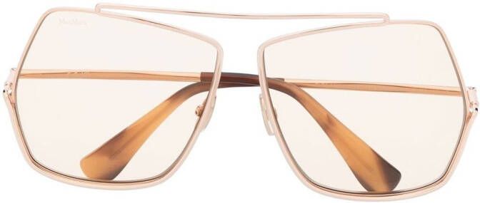 Max Mara Eyewear Zonnebril met oversized montuur Bruin