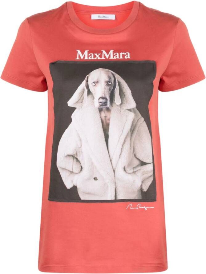 Max Mara T-shirt met print Oranje