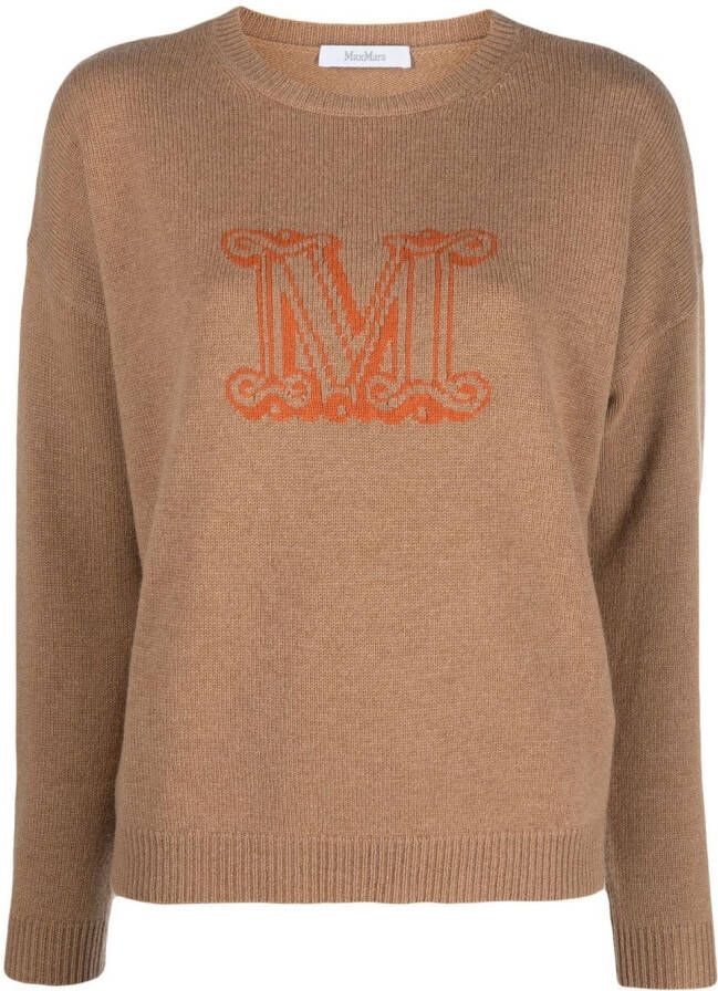 Max Mara Trui met monogram Bruin