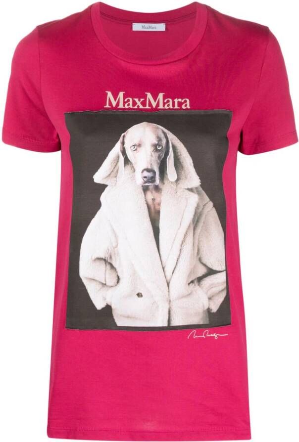 Max Mara T-shirt met print Roze