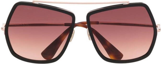 Max Mara Eyewear Zonnebril met oversized montuur Bruin