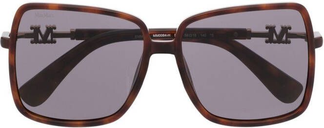 Max Mara Eyewear Zonnebril met oversized montuur Bruin