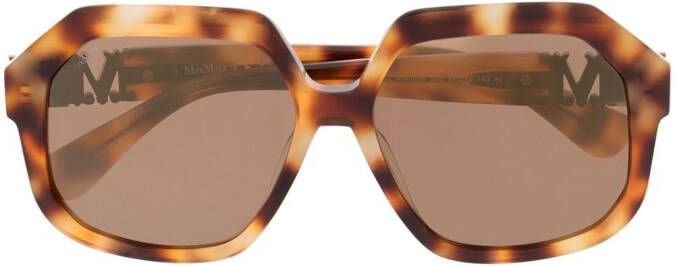 Max Mara Eyewear Zonnebril met vierkant montuur Bruin