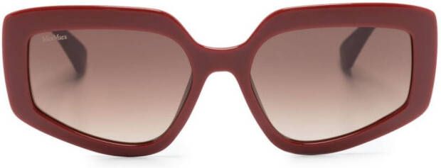 Max Mara Eyewear Zonnebril met vierkant montuur Rood