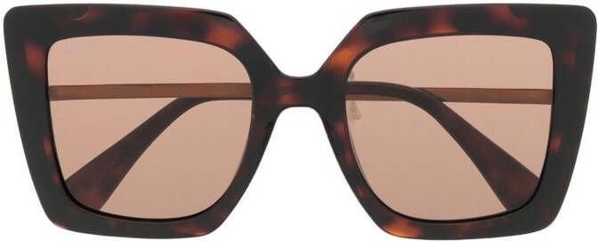 Max Mara Eyewear Zonnebril met vlindermontuur Bruin