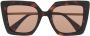 Max Mara Eyewear Zonnebril met vlindermontuur Bruin - Thumbnail 1