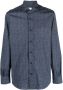 Mazzarelli Overhemd met textuur Blauw - Thumbnail 1