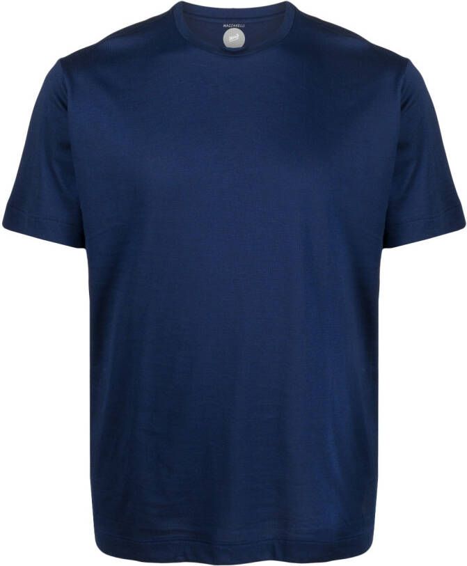 Mazzarelli T-shirt met ronde hals Blauw