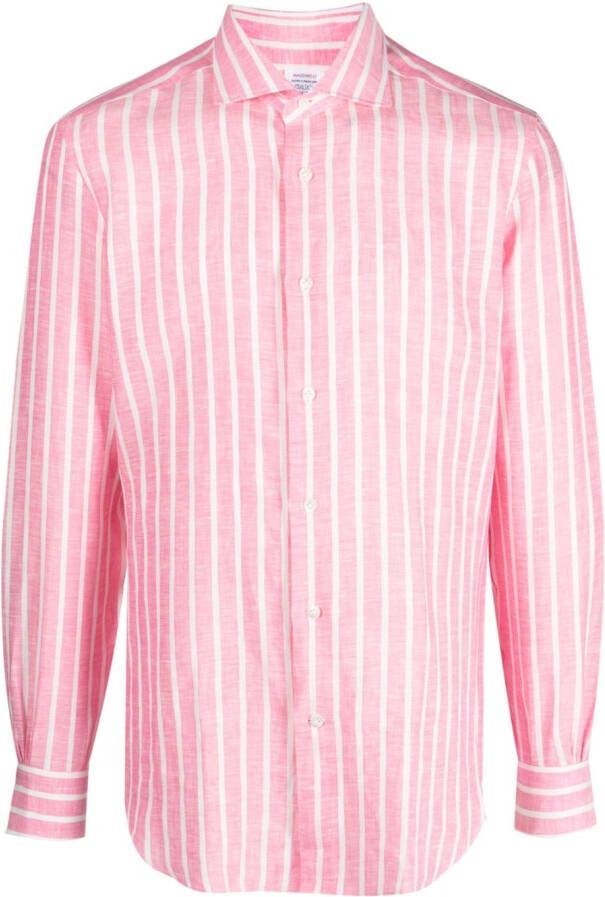 Mazzarelli Gestreept overhemd Roze
