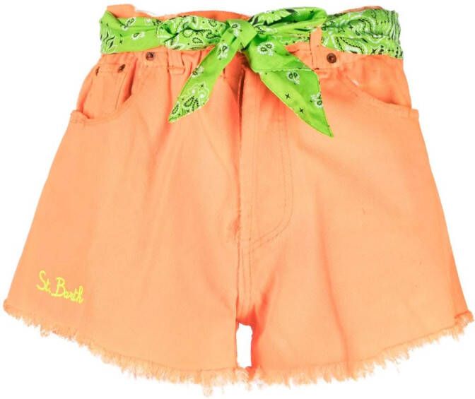 MC2 Saint Barth Arizona shorts met riem Oranje