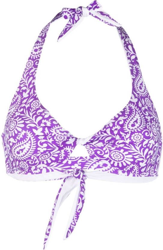 MC2 Saint Barth Bikinitop met paisley-print Paars
