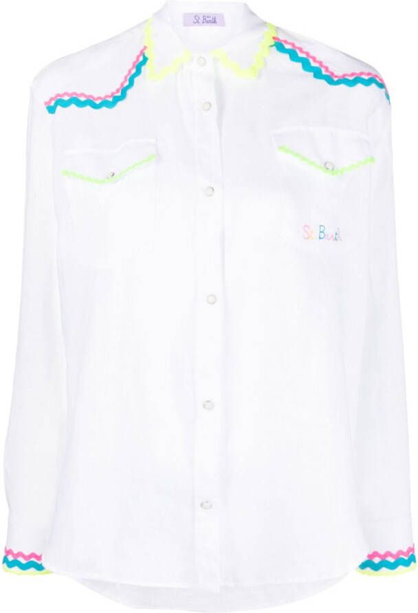 MC2 Saint Barth Blouse met geborduurd logo Wit