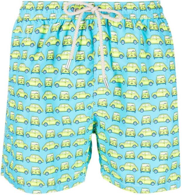 MC2 Saint Barth Zwembroek met auto-patroon Blauw
