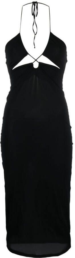 MC2 Saint Barth Midi-jurk met uitgesneden detail Zwart