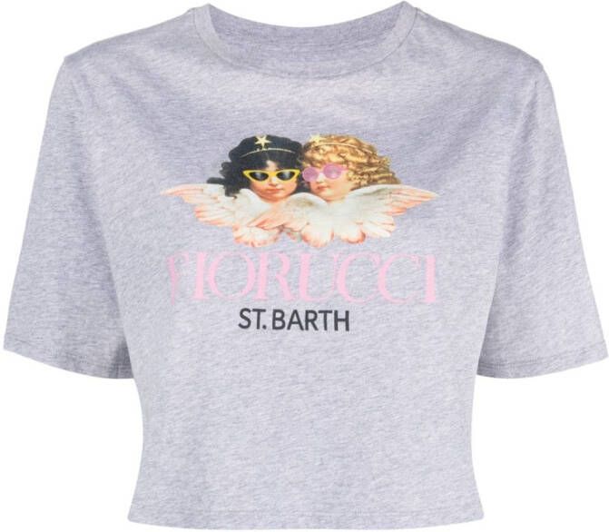 MC2 Saint Barth T-shirt met logoprint Grijs