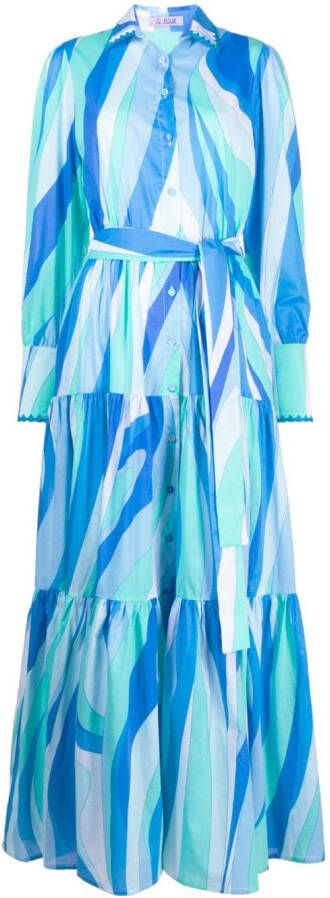 MC2 Saint Barth Gelaagde blousejurk Blauw