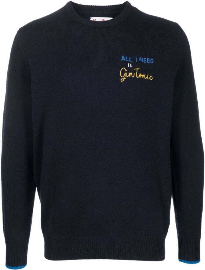 MC2 Saint Barth Trui met ronde hals Blauw