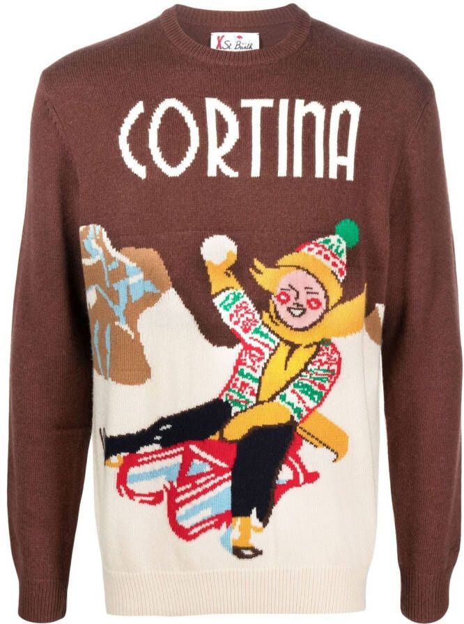 MC2 Saint Barth Intarsia trui Bruin