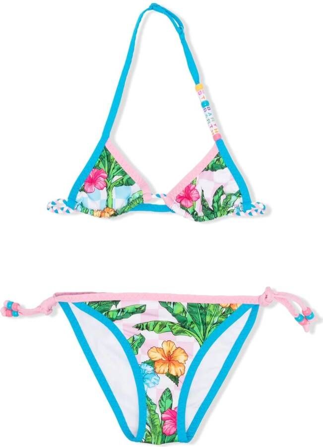 MC2 Saint Barth Kids Bikini met bloemenprint Groen
